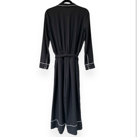 1901 Belted Jumpsuit | Size Medium | Black with White Trim | $35 - Picture 7 of 8